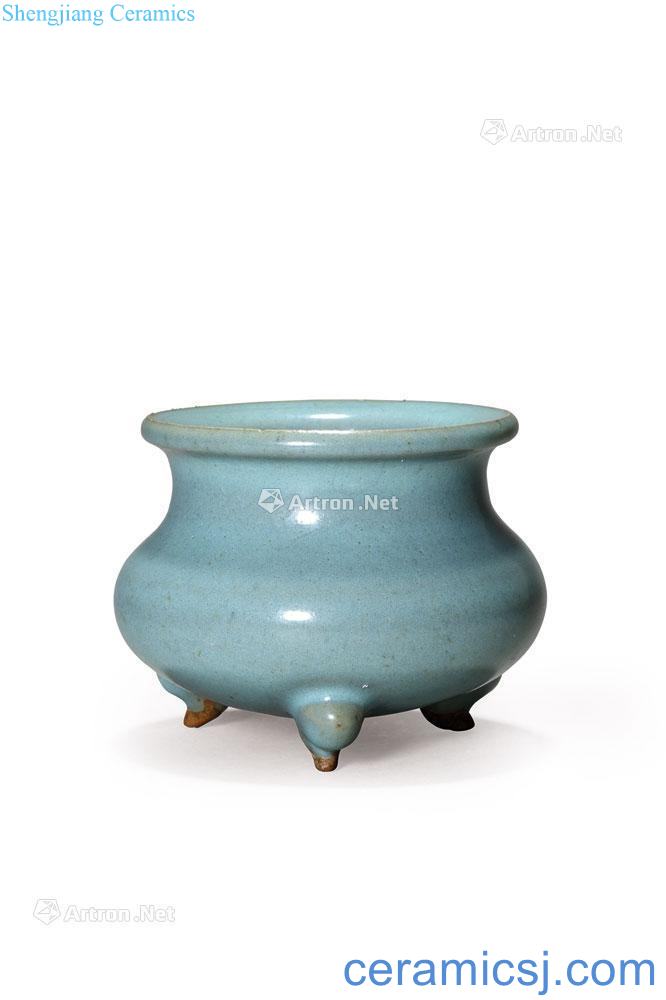 The song dynasty The azure glaze censer masterpieces