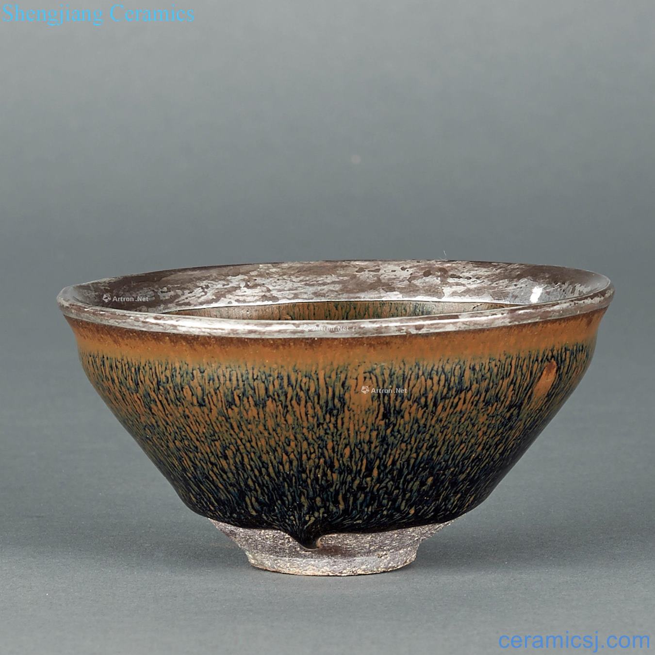 The song dynasty To build kilns black glaze silvering TuHao lamp
