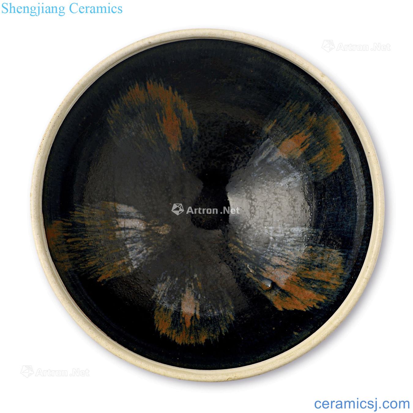 China, the song dynasty Magnetic state kiln black glaze brown grey round bowl