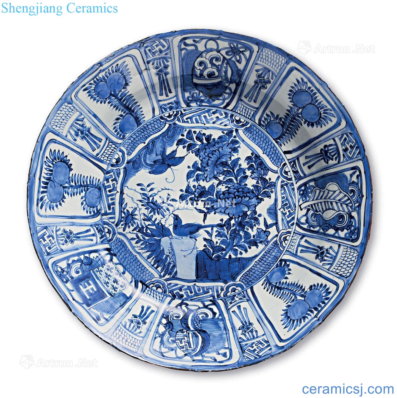 China, the Ming dynasty Wanli clark blue and white flower on the grain market