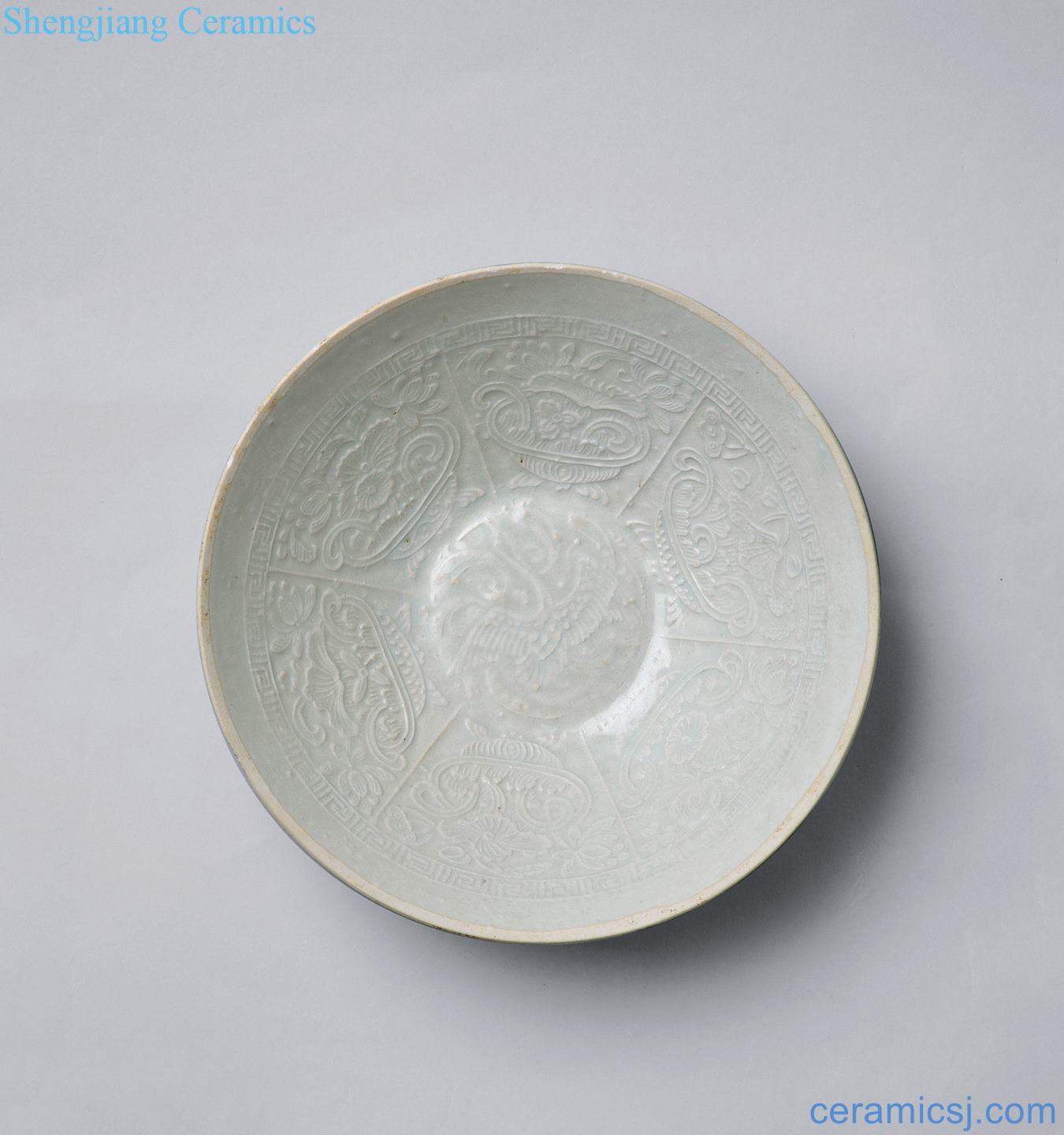 The southern song dynasty Green printing craft flower bowls