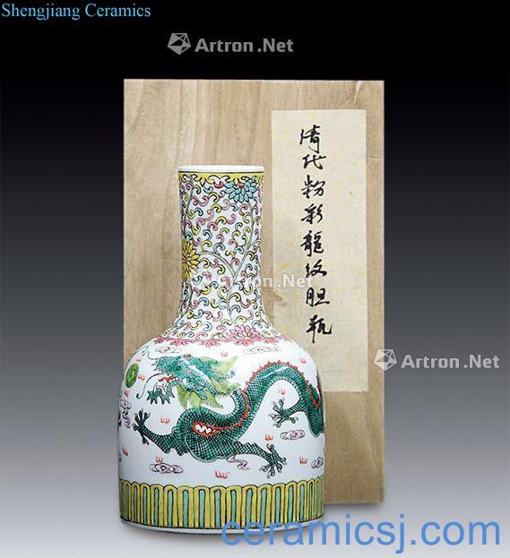Qing xianfeng Bucket color green dragon bottle