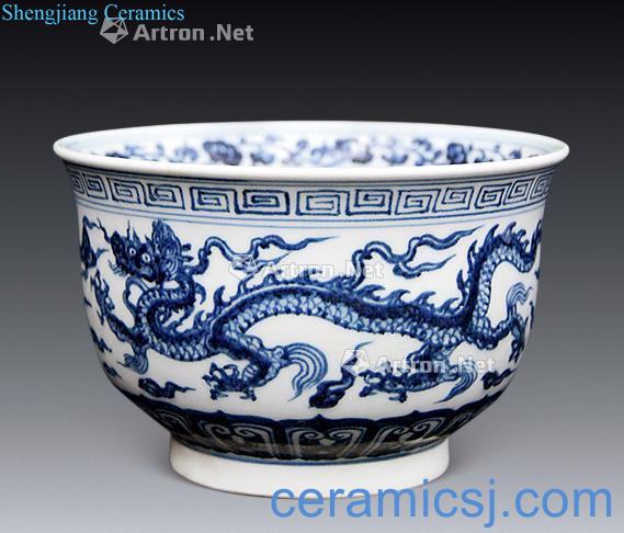 jintong Blue and white dragon bowl