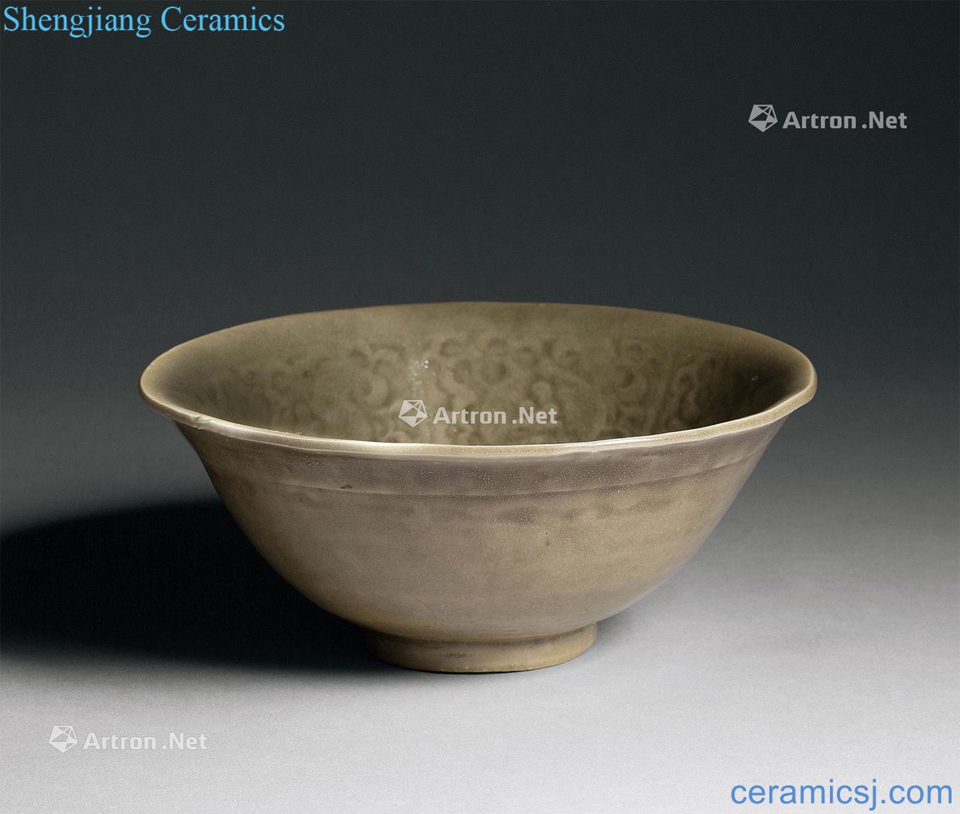The song dynasty Yao state kiln branch lotus green-splashed bowls