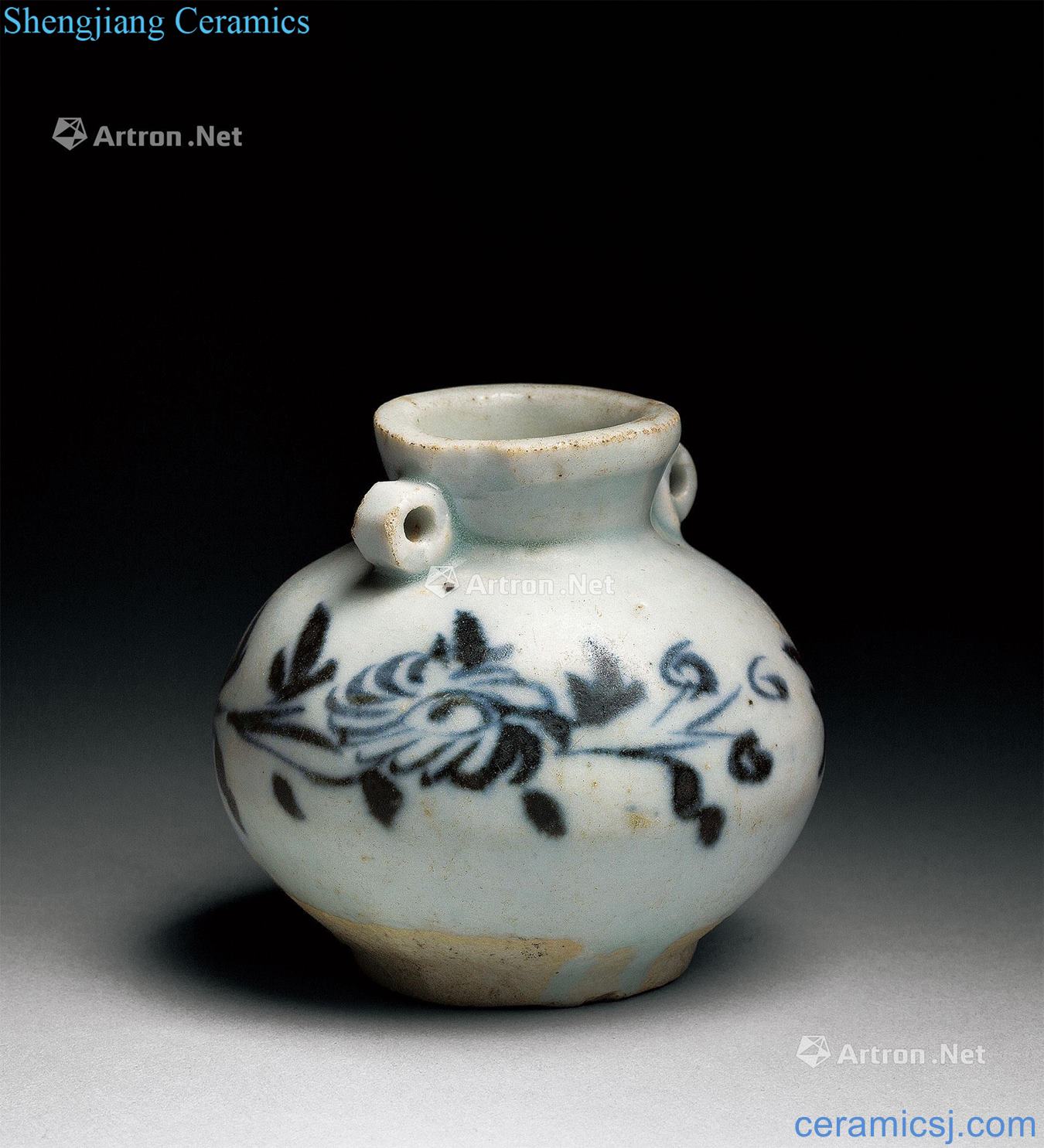 yuan Blue and white flower grain tea pot