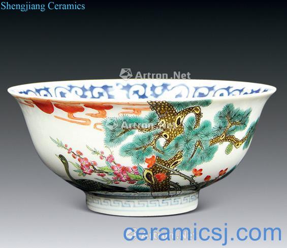 Powder enamel porcelain bowl