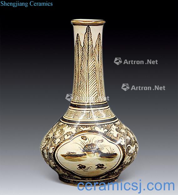 The song dynasty Jizhou kiln girlfriend grain bottle coloured drawing or pattern