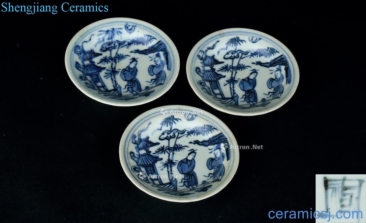 Qing dynasty blue-and-white dab