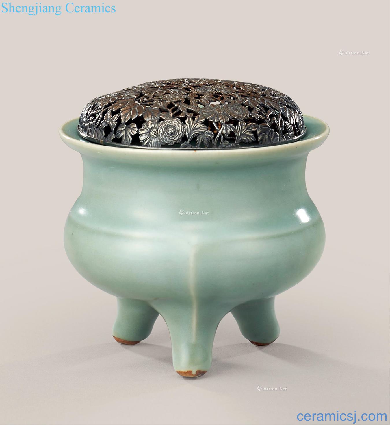 Ming Celadon three-legged incense burner