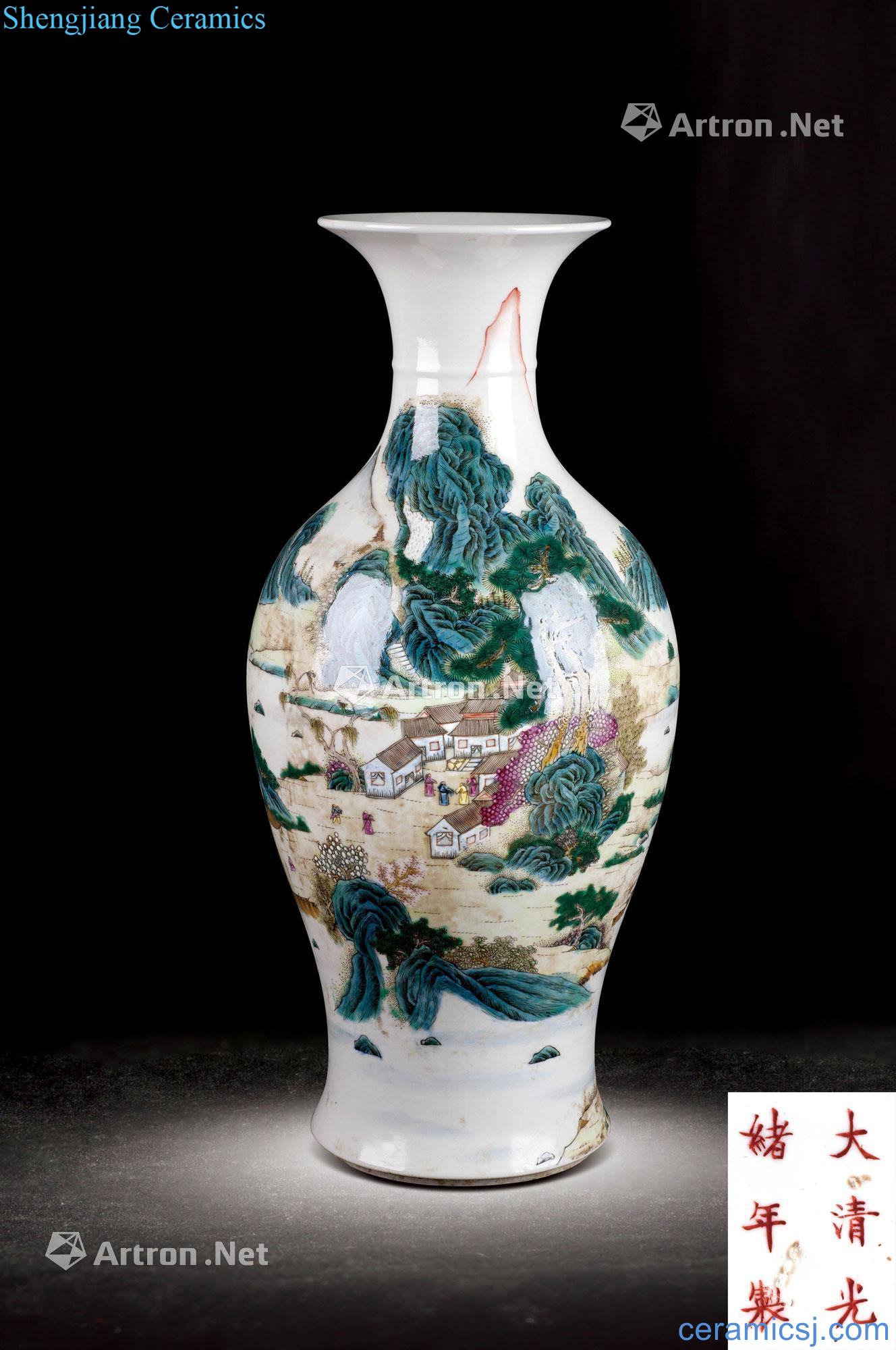 Pastel landscape pattern reign of qing emperor guangxu bottles