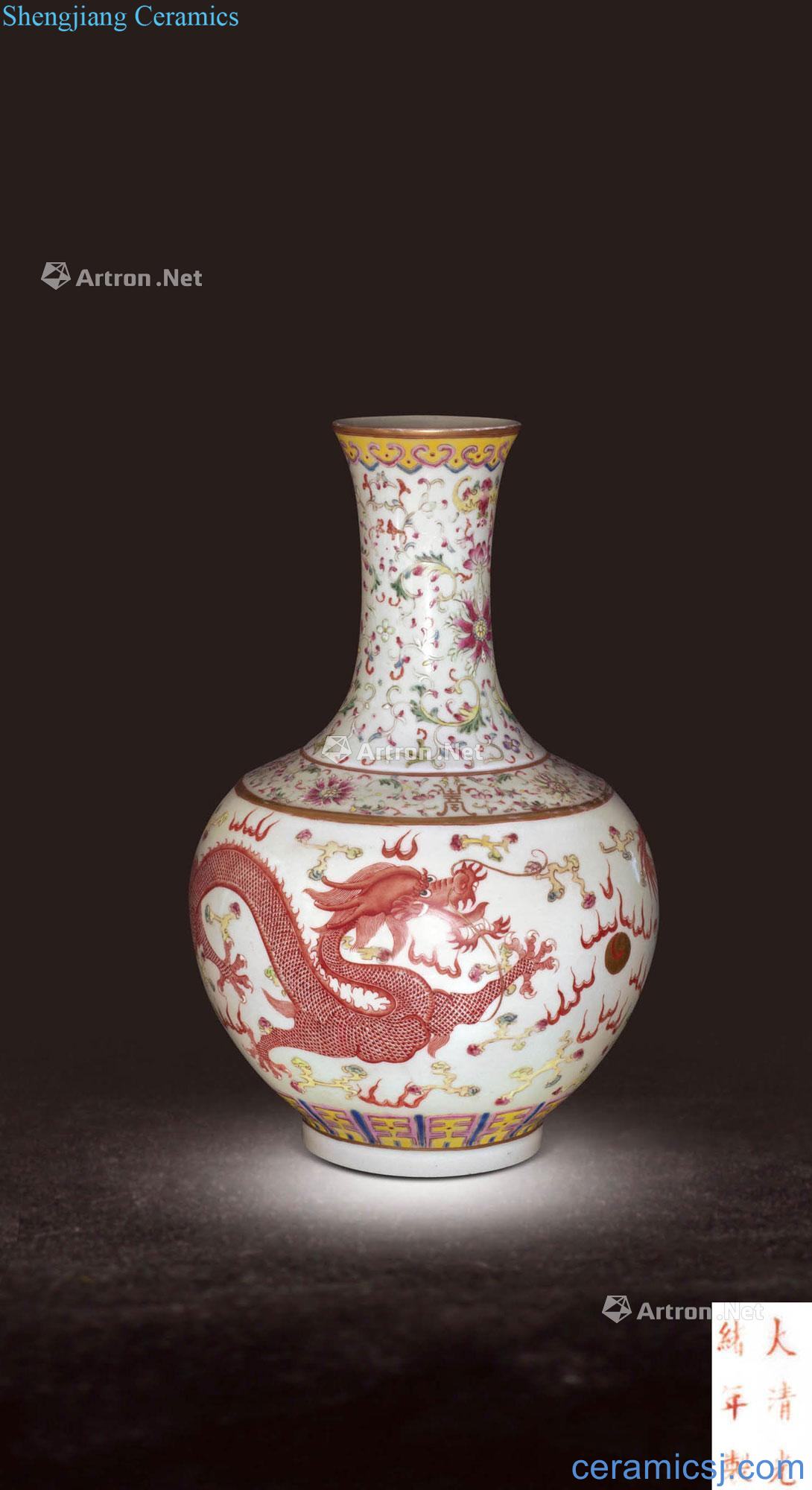 Pastel reign of qing emperor guangxu dragon design
