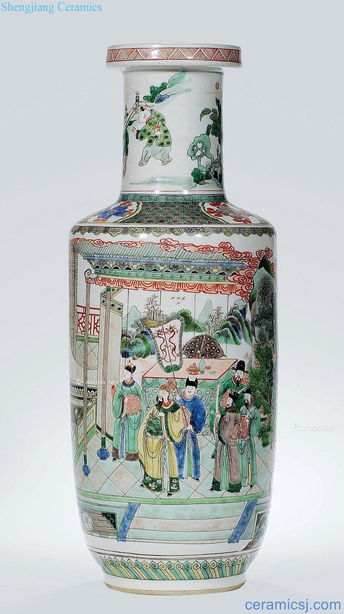 The qing emperor kangxi Colorful queen birthday chart show bottles