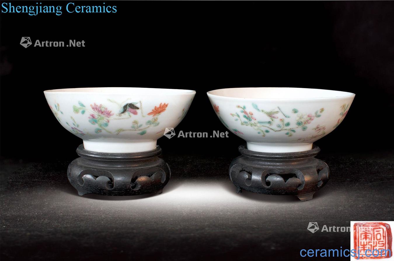 Small bowl of dajing pastel flowers lines (a)