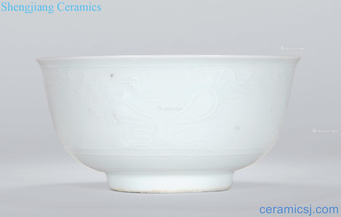 Ming White glazed drain powder fly song lodge food bowl