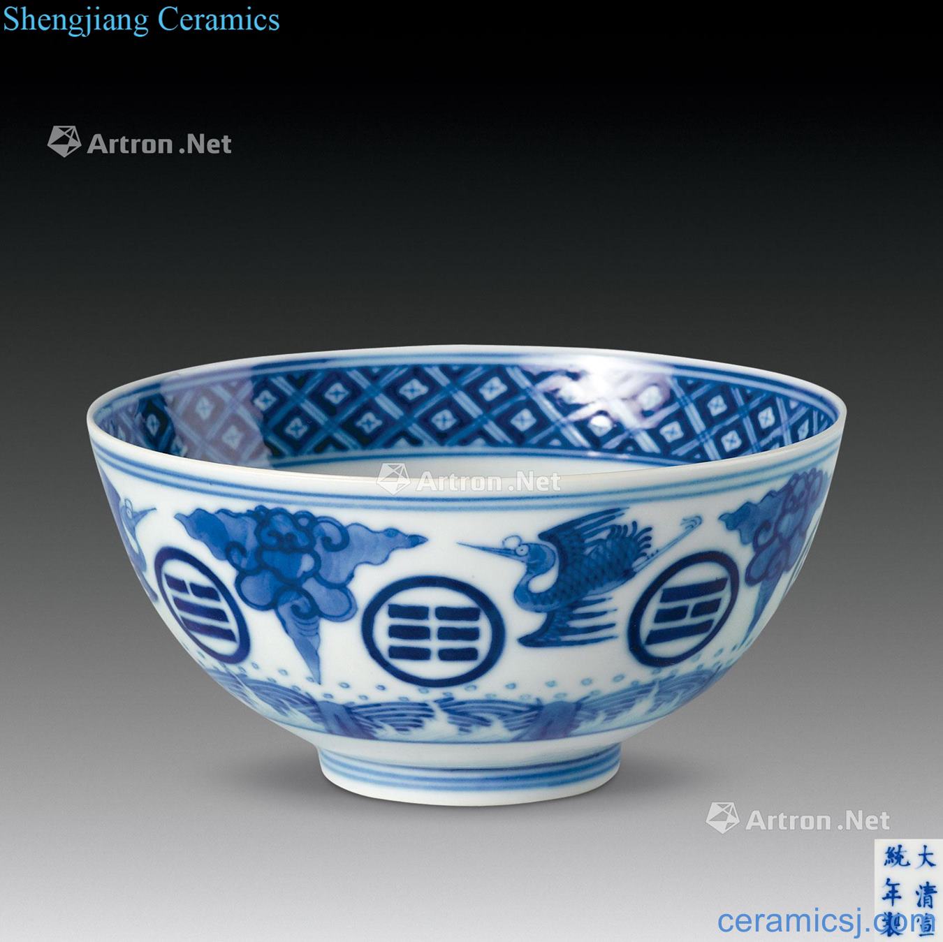 Qing xuantong Blue and white James t. c. na was published gossip green-splashed bowls