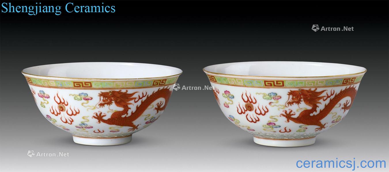 Qing xuantong pastel YunLongWen bowl
