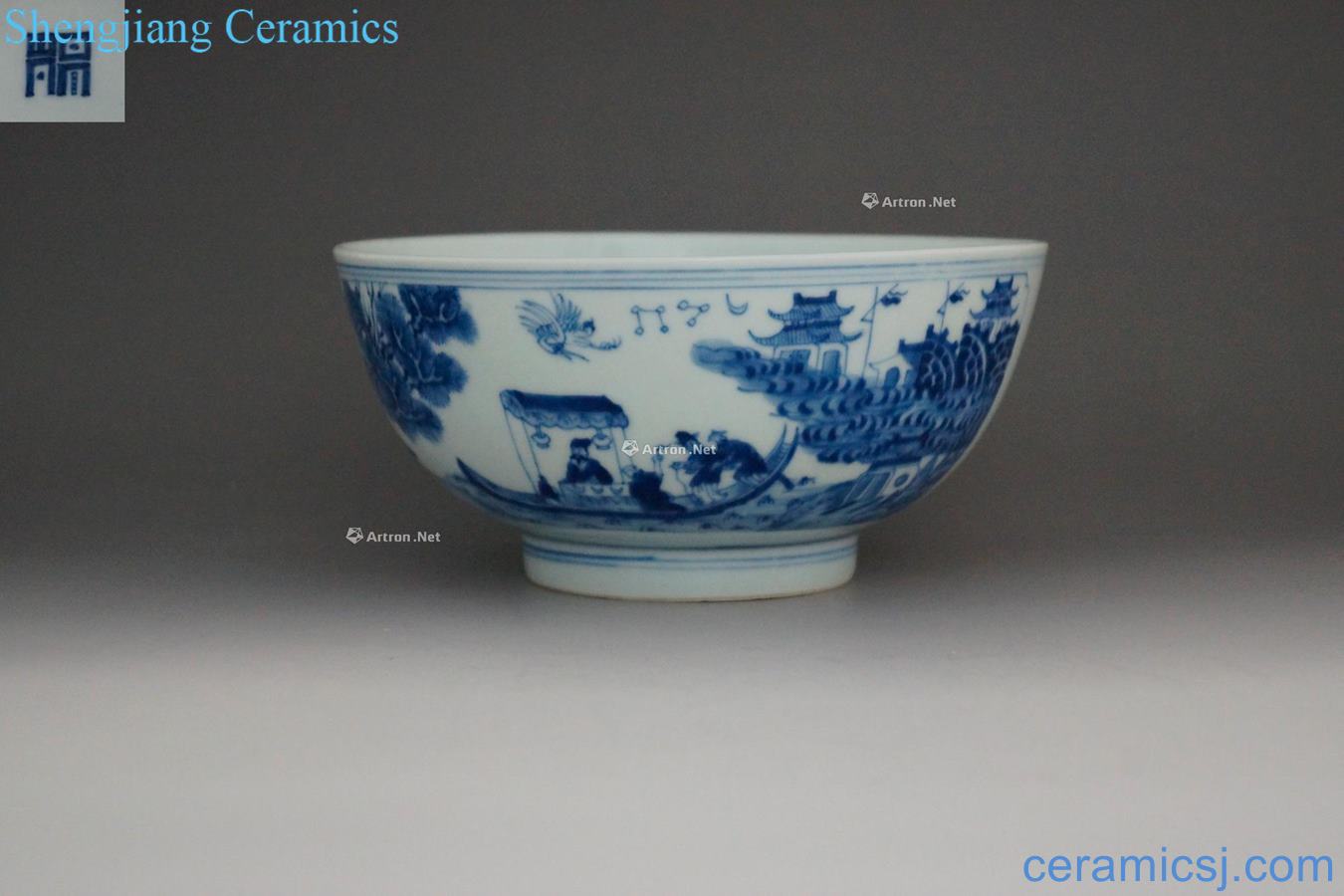 The qing emperor kangxi Blue and red cliff fu bowl