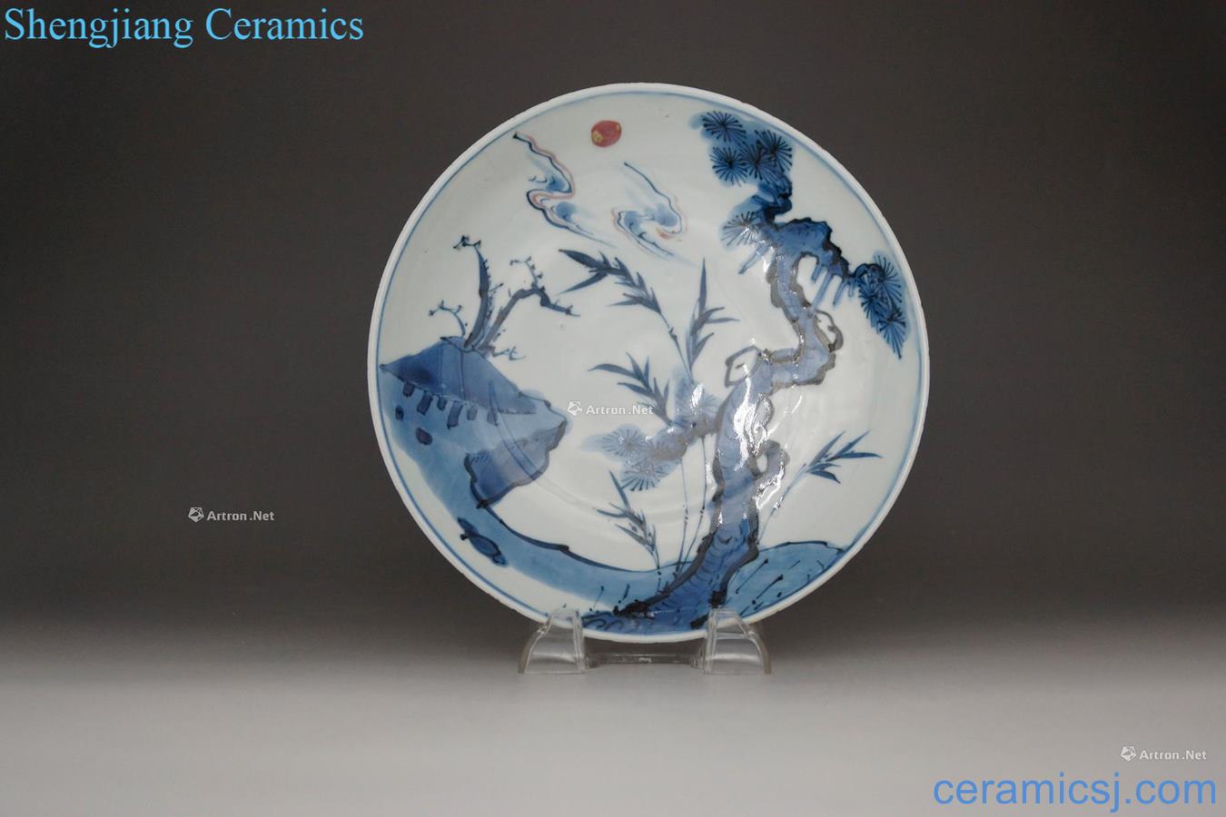 Ming chongzhen Blue and white youligong landscape pattern plate