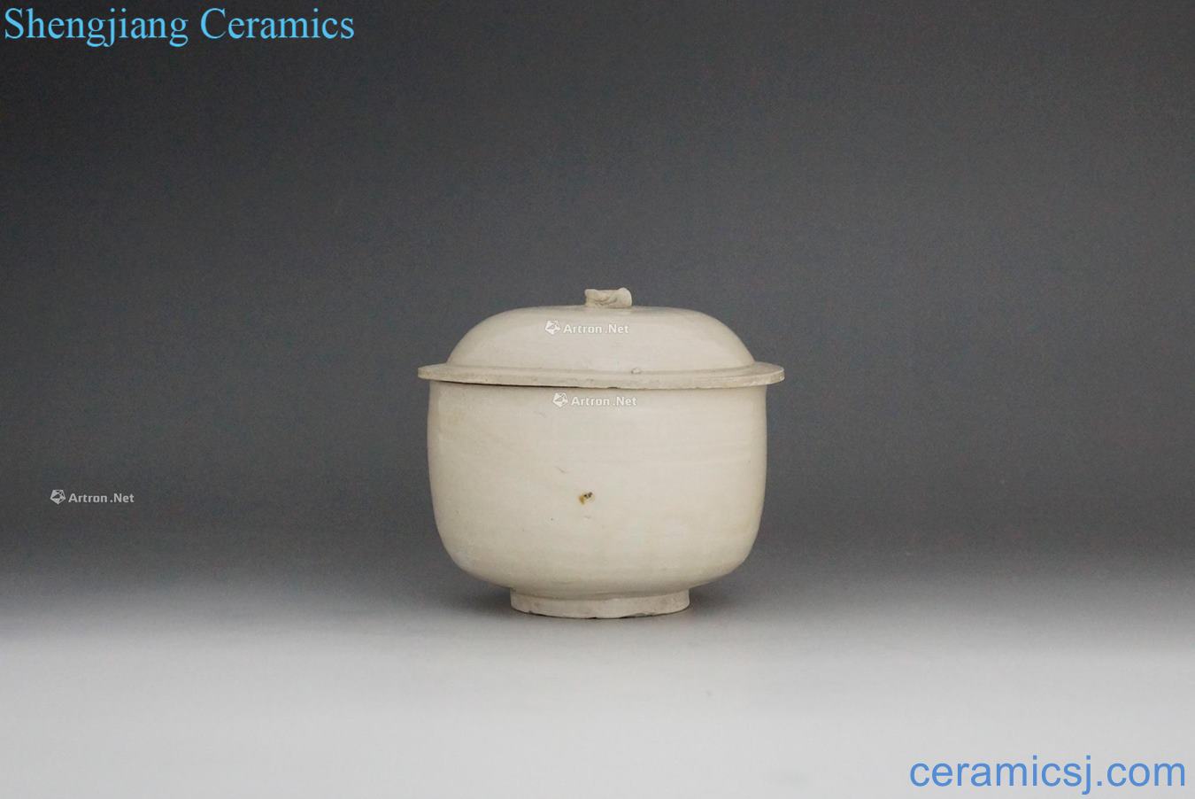 The song dynasty Straight white porcelain cover abdominal cans