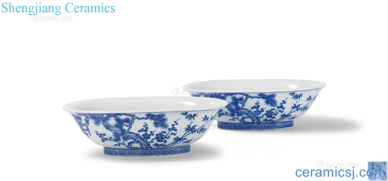 Qing daoguang Blue and white shochiku MeiHaiTang bowl (a)