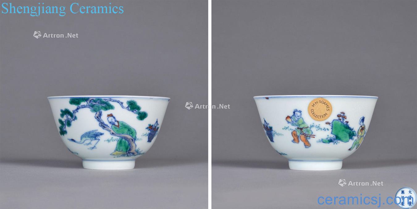 The qing emperor kangxi Stories of imperial kiln bucket color lines small cup