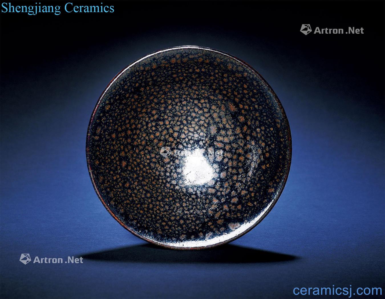 Yuan/Ming Magnetic state kiln black glaze blotches hat to bowl