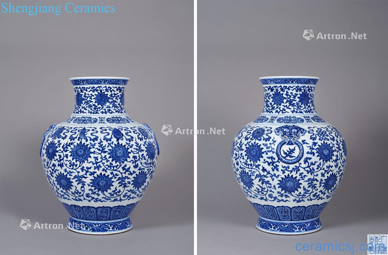 Qing qianlong Imperial kiln porcelain bound lotus flower sweet shop is the first title ring and honour