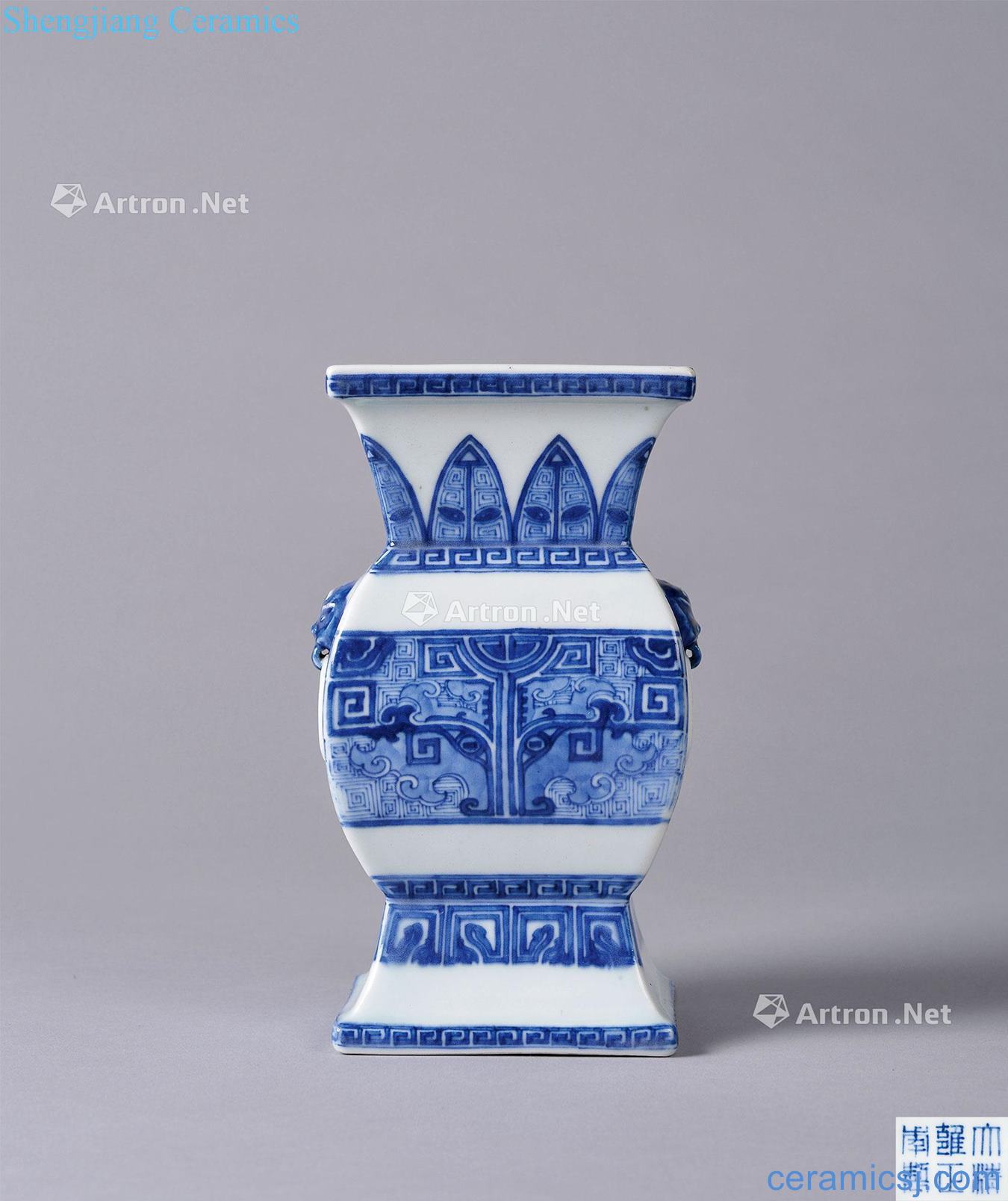 Qing yongzheng Imperial kiln porcelain gluttonous grain square bottles
