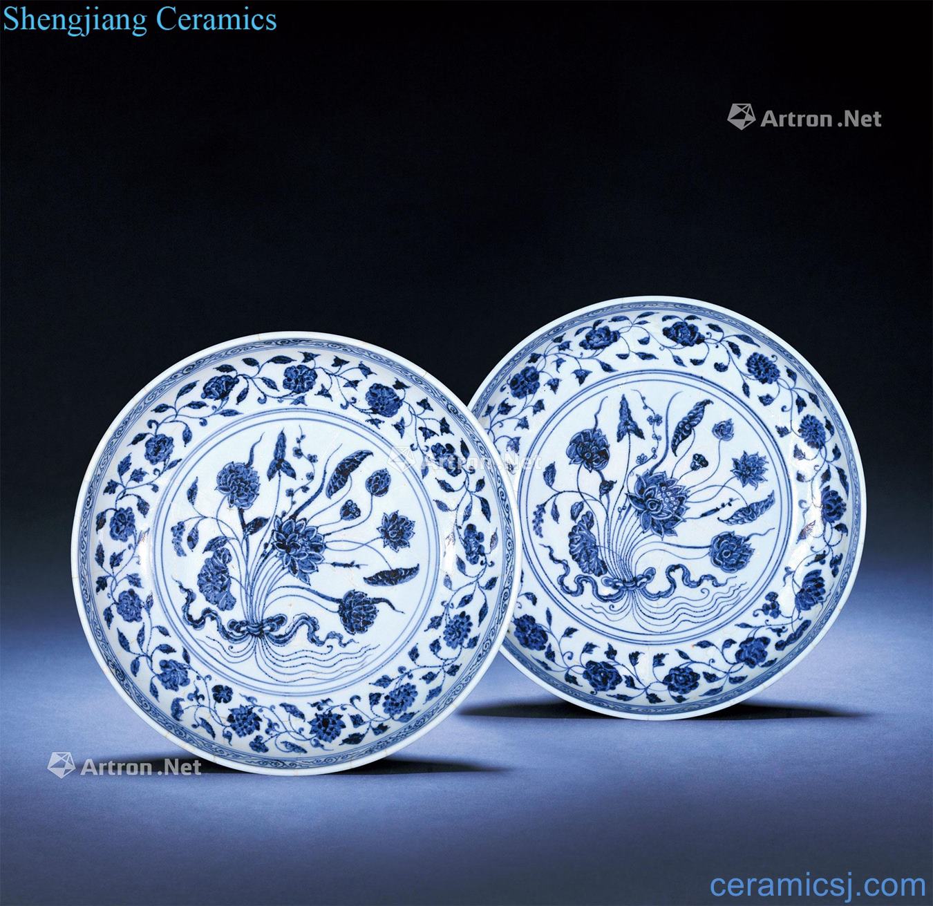 Ming yongle Blue and white with a bunch of lotus grain market (a)