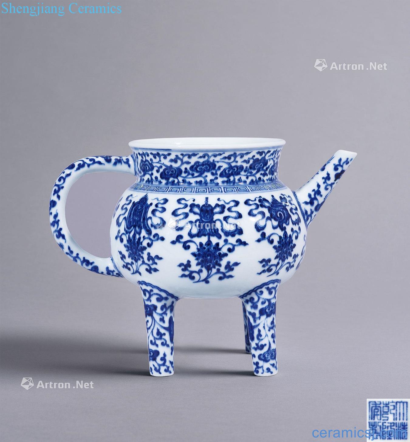 Qing qianlong Kiln porcelain wrapped sweet He pot and lotus flower