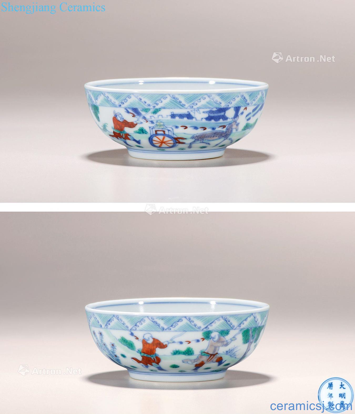 Bucket color made dragon eight pretty up chunks of the reign of emperor kangxi figure small bowl