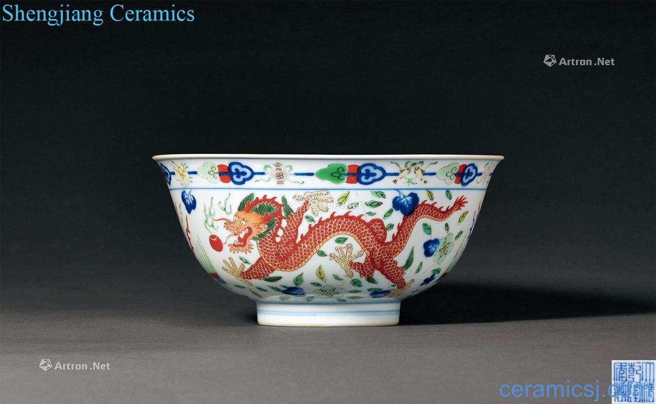 Qing qianlong Longfeng green-splashed bowls