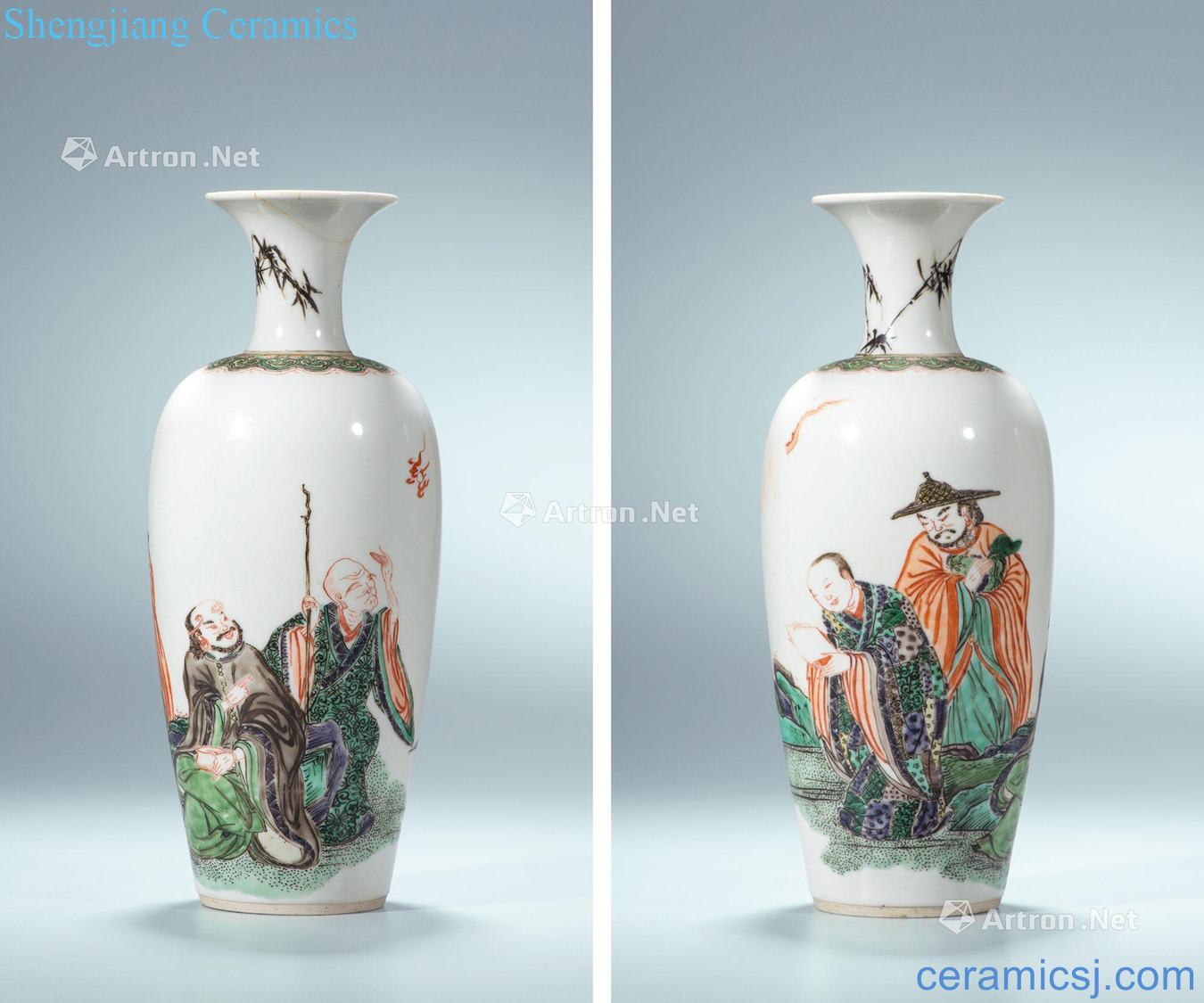 The qing emperor kangxi story figure bottles of colorful characters