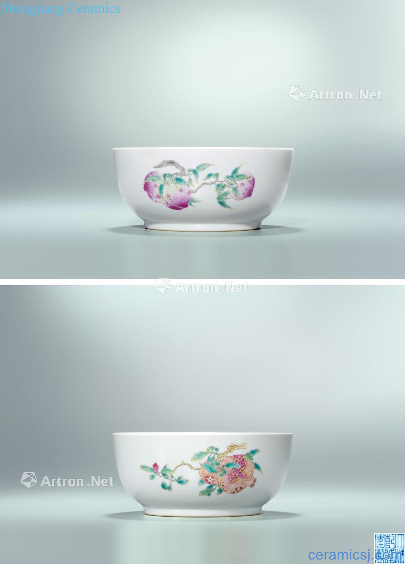 Qing qianlong pastel sanduo grain pier bowl