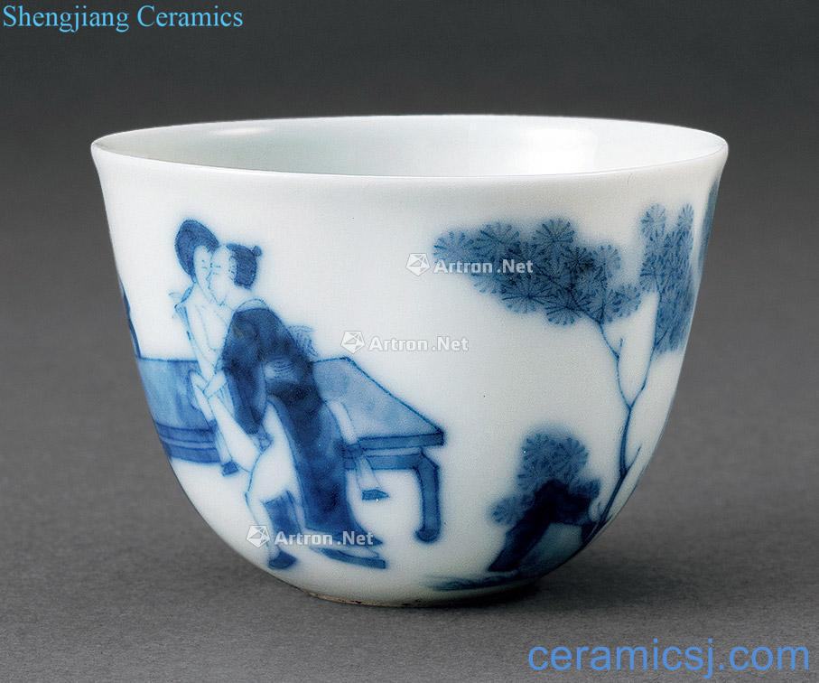 Ming chenghua years, blue and white porn cup