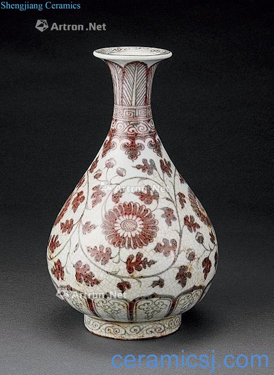 Ming Red and black glaze okho spring bottle