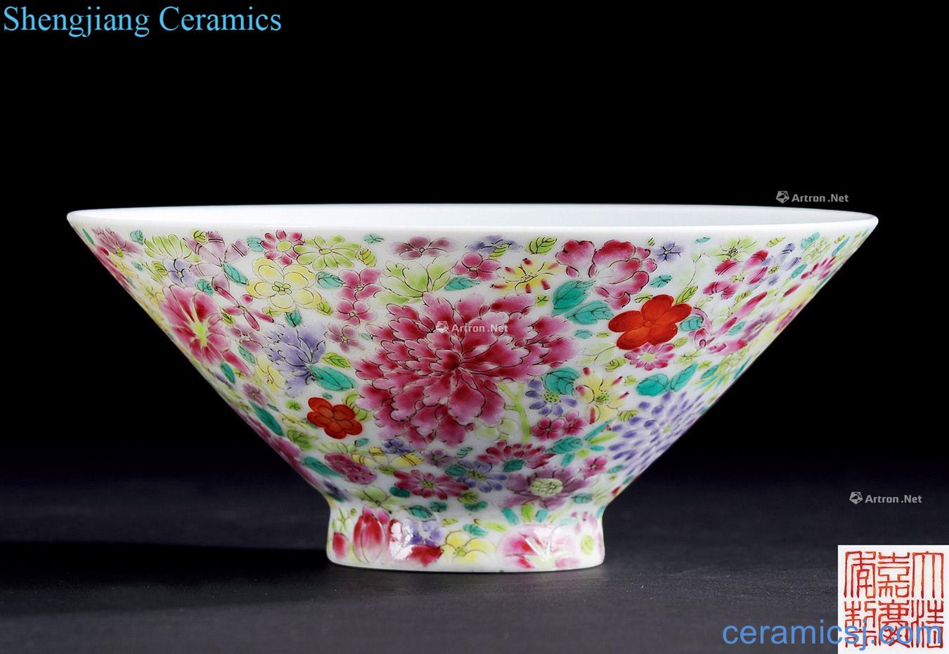Clear pastel flowers don't open grain hat to bowl