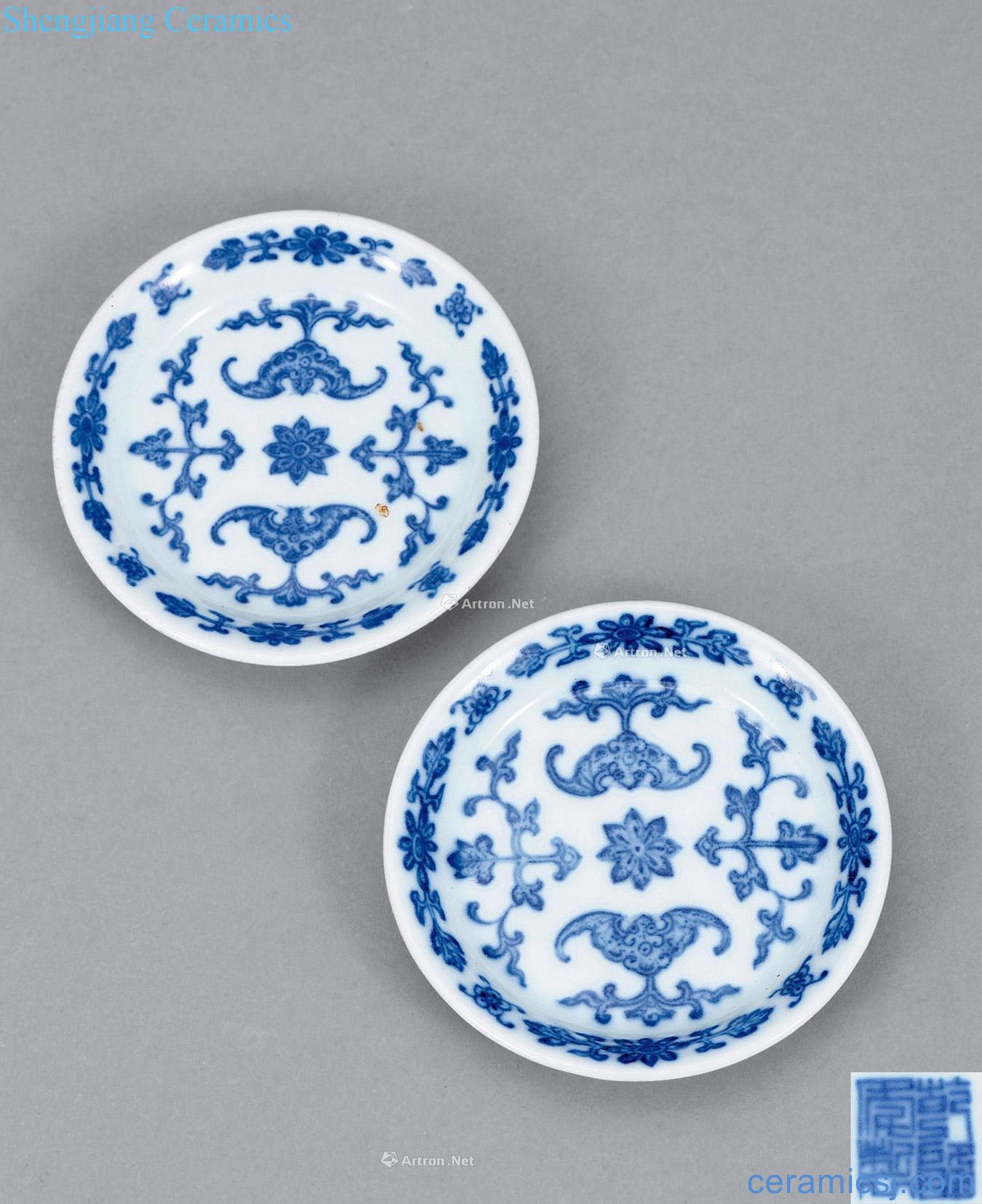 Qing qianlong blue-and-white fu qing lotus small rat (a)