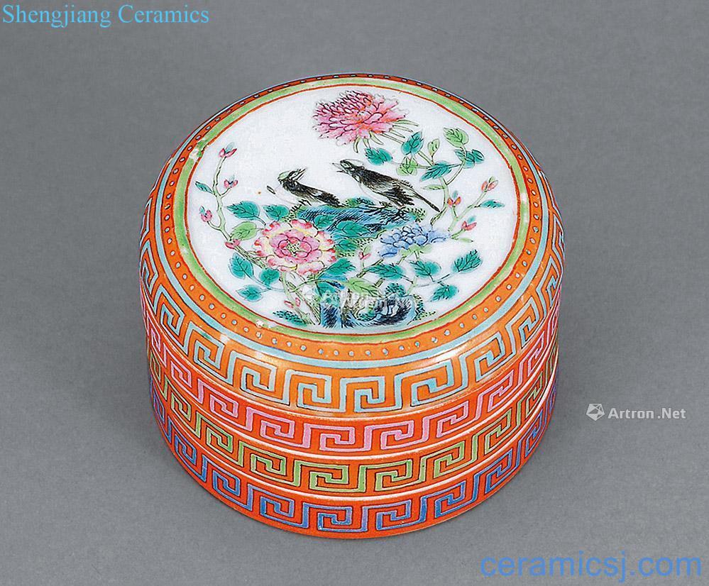 Qing qianlong powder enamel color box
