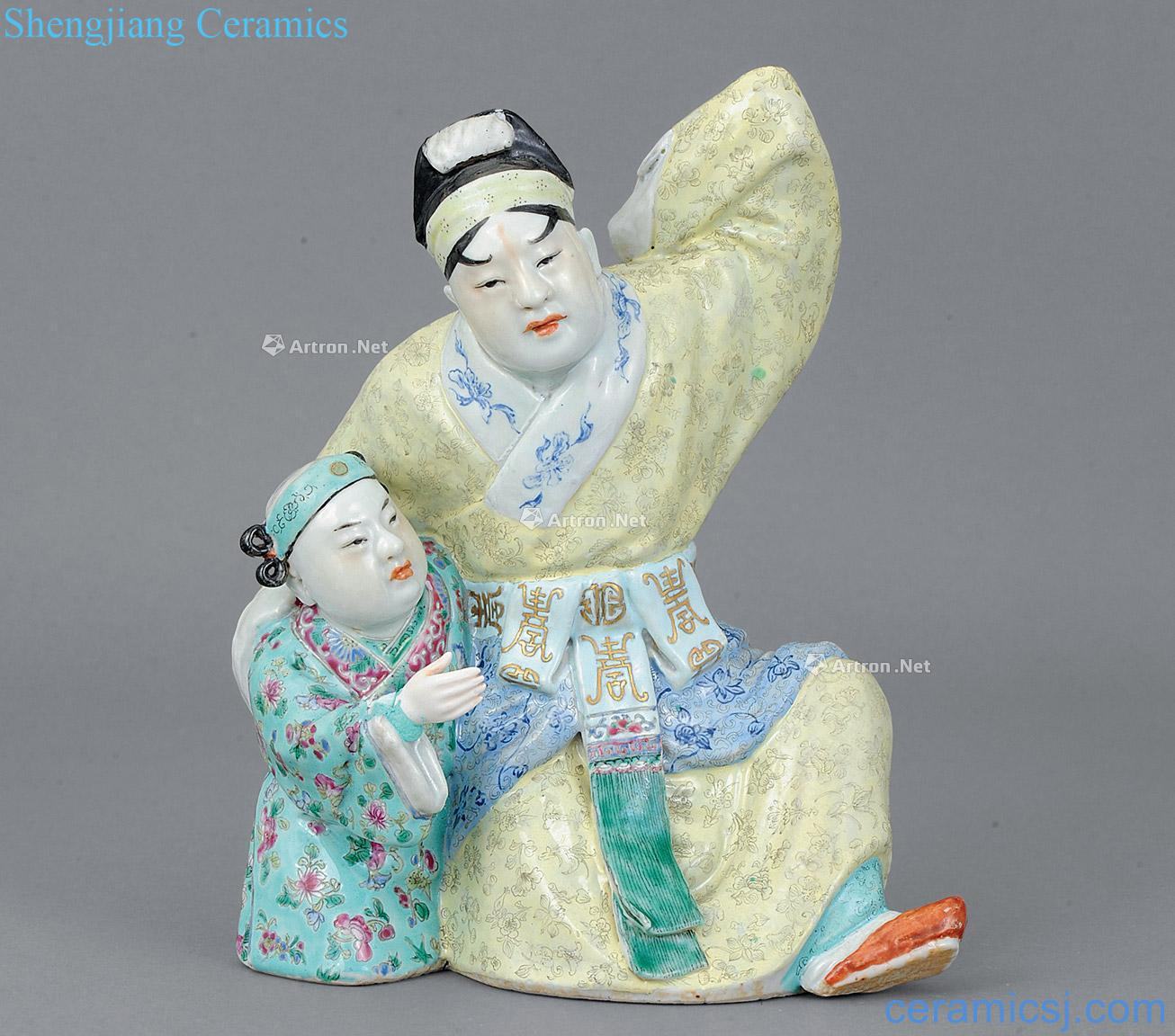 Clear pastel Beijing Opera characters