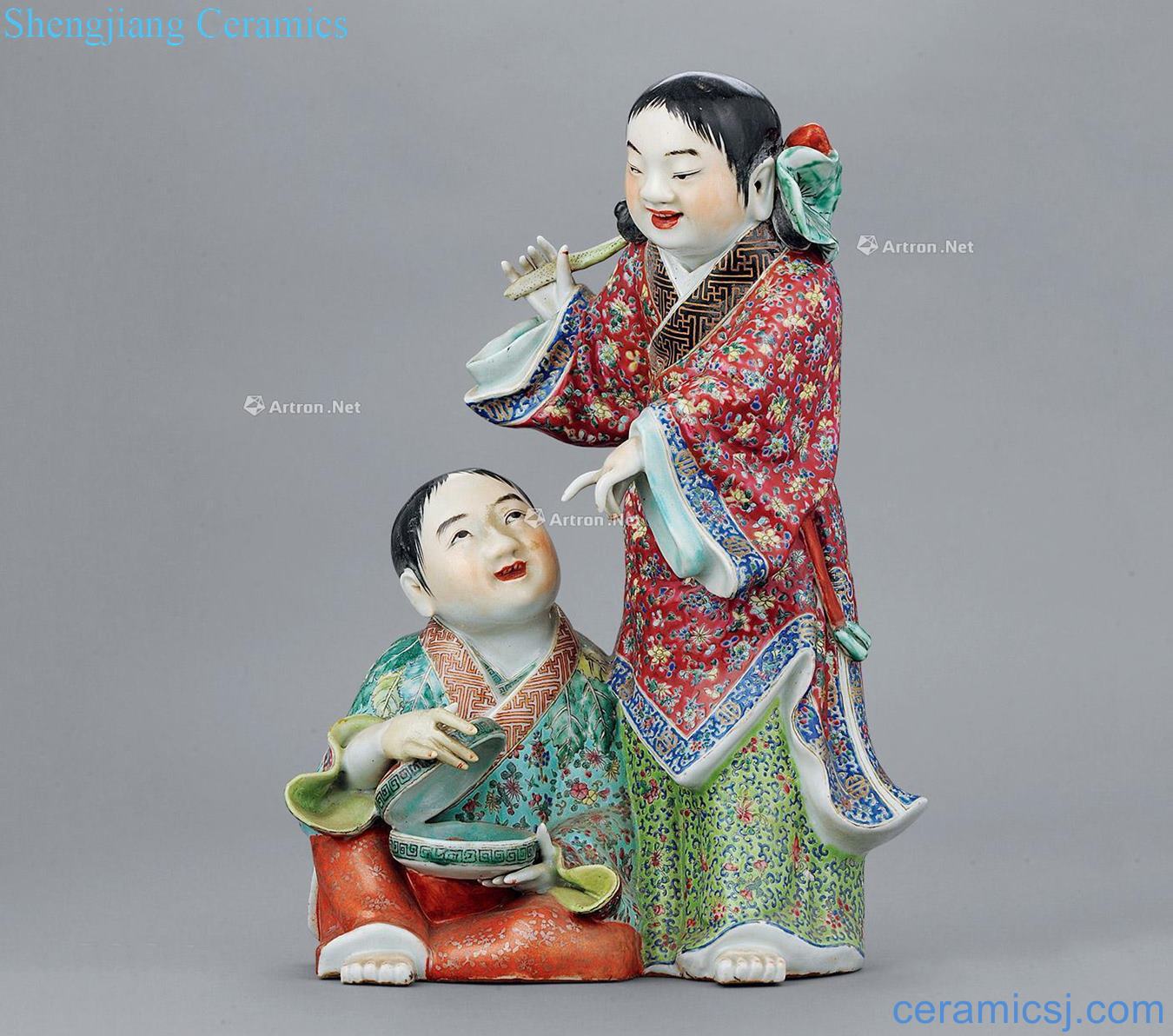 Pastel and reign of qing emperor guangxu two fairy