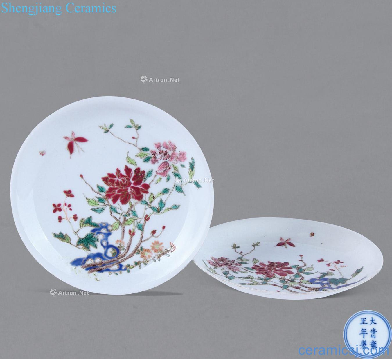Clear pastel flower disc tray (a)
