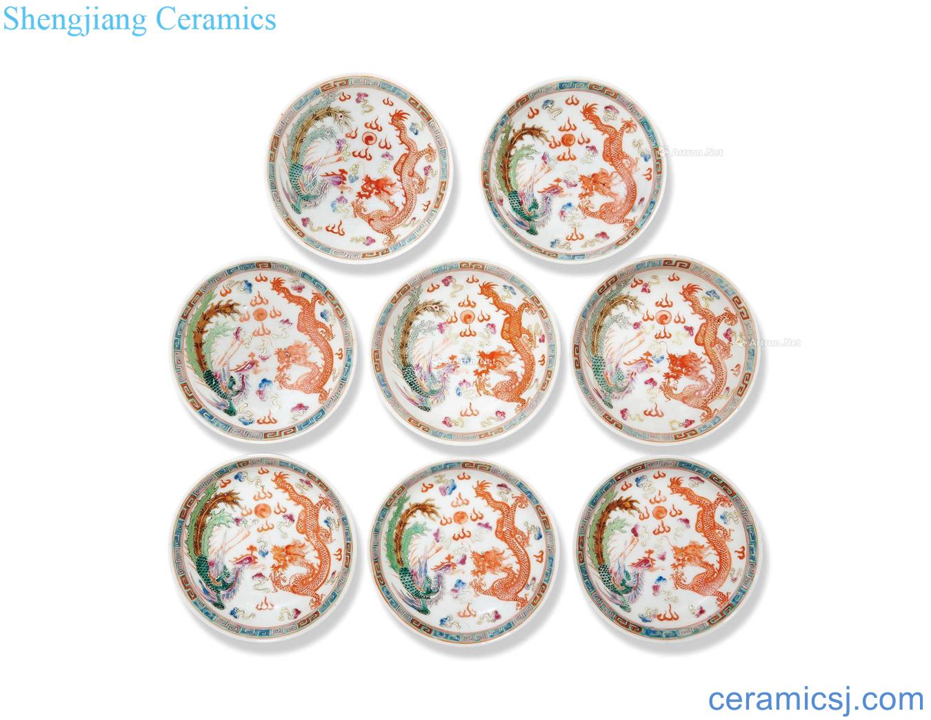 Qing guangxu Longfeng drama beads grain disc (a group of eight things)