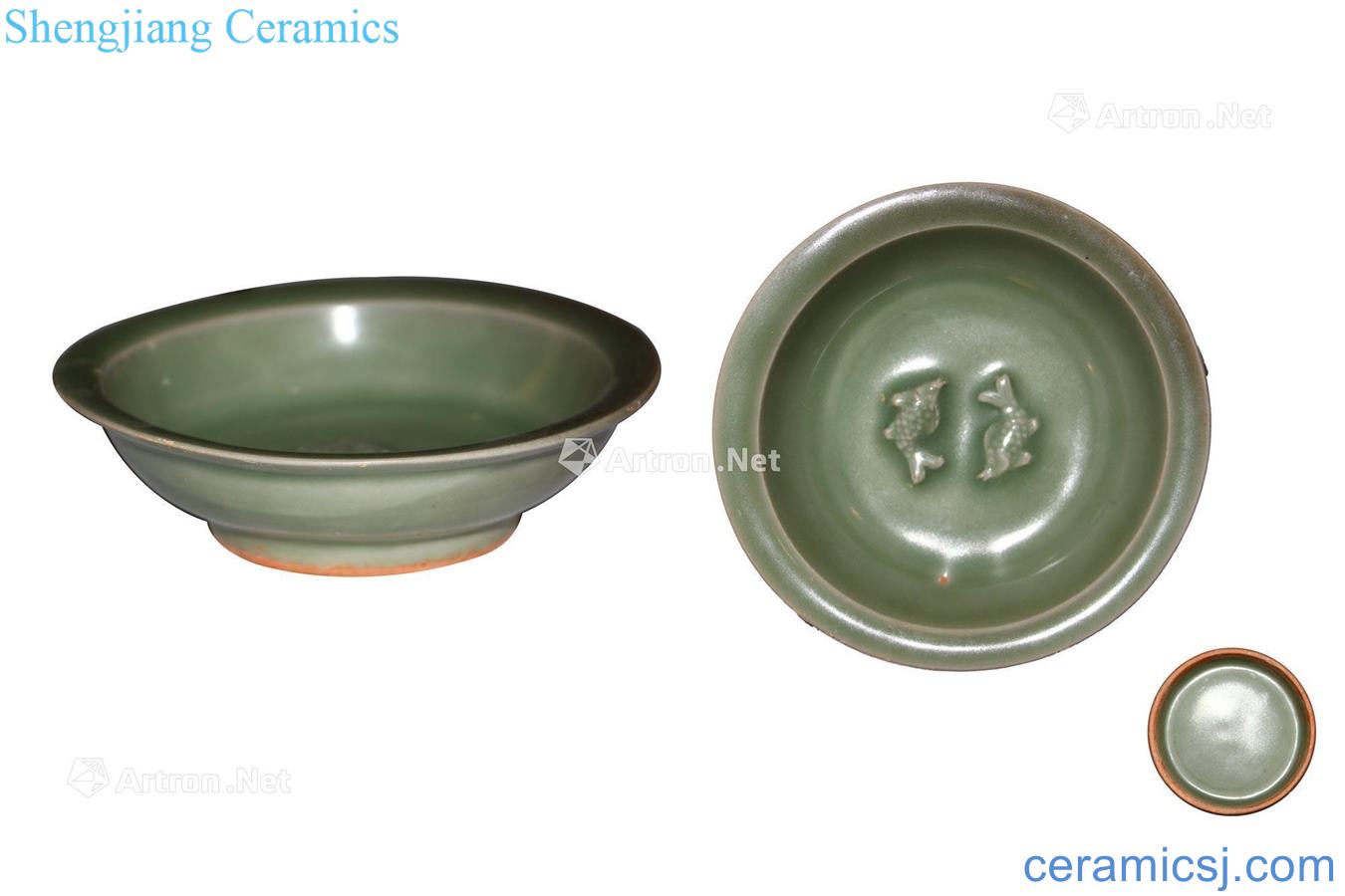 The song dynasty Longquan celadon Pisces wash