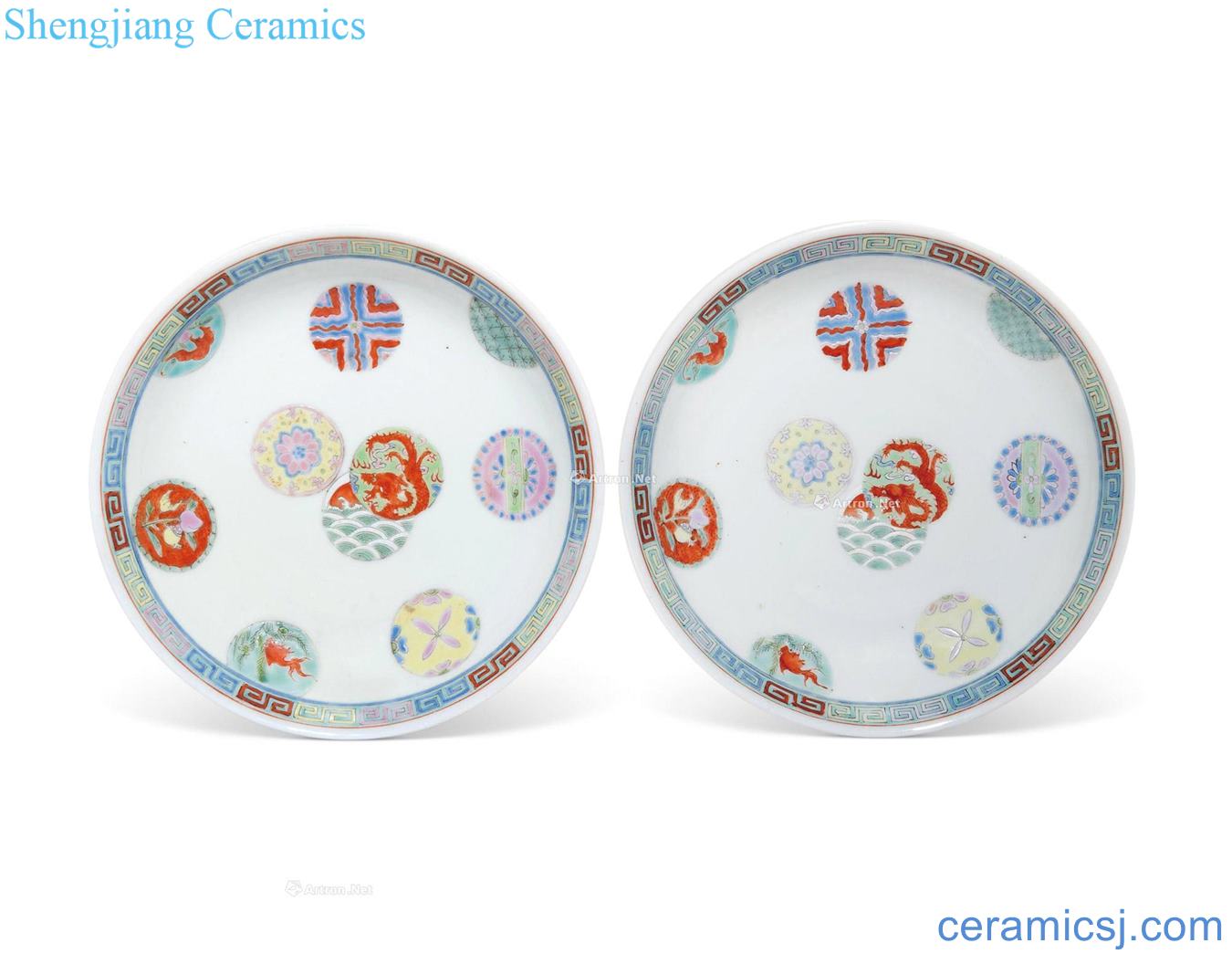 Pastel reign of qing emperor guangxu ball pattern plate (a)