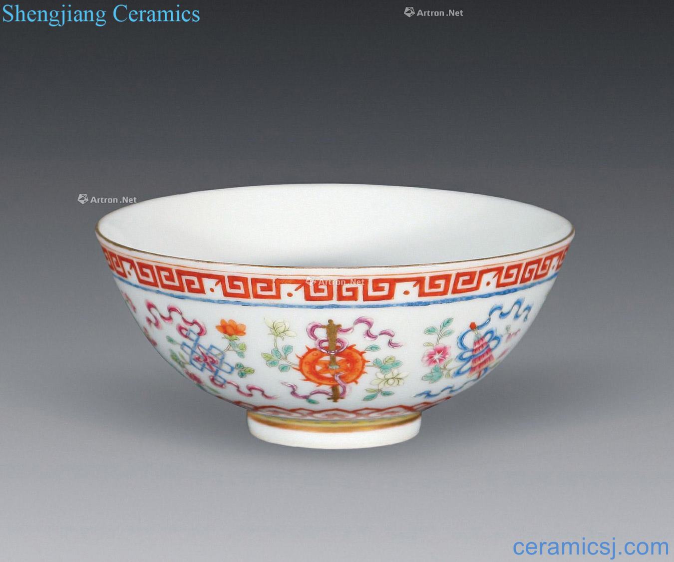 Pastel reign of qing emperor guangxu sweet green-splashed bowls