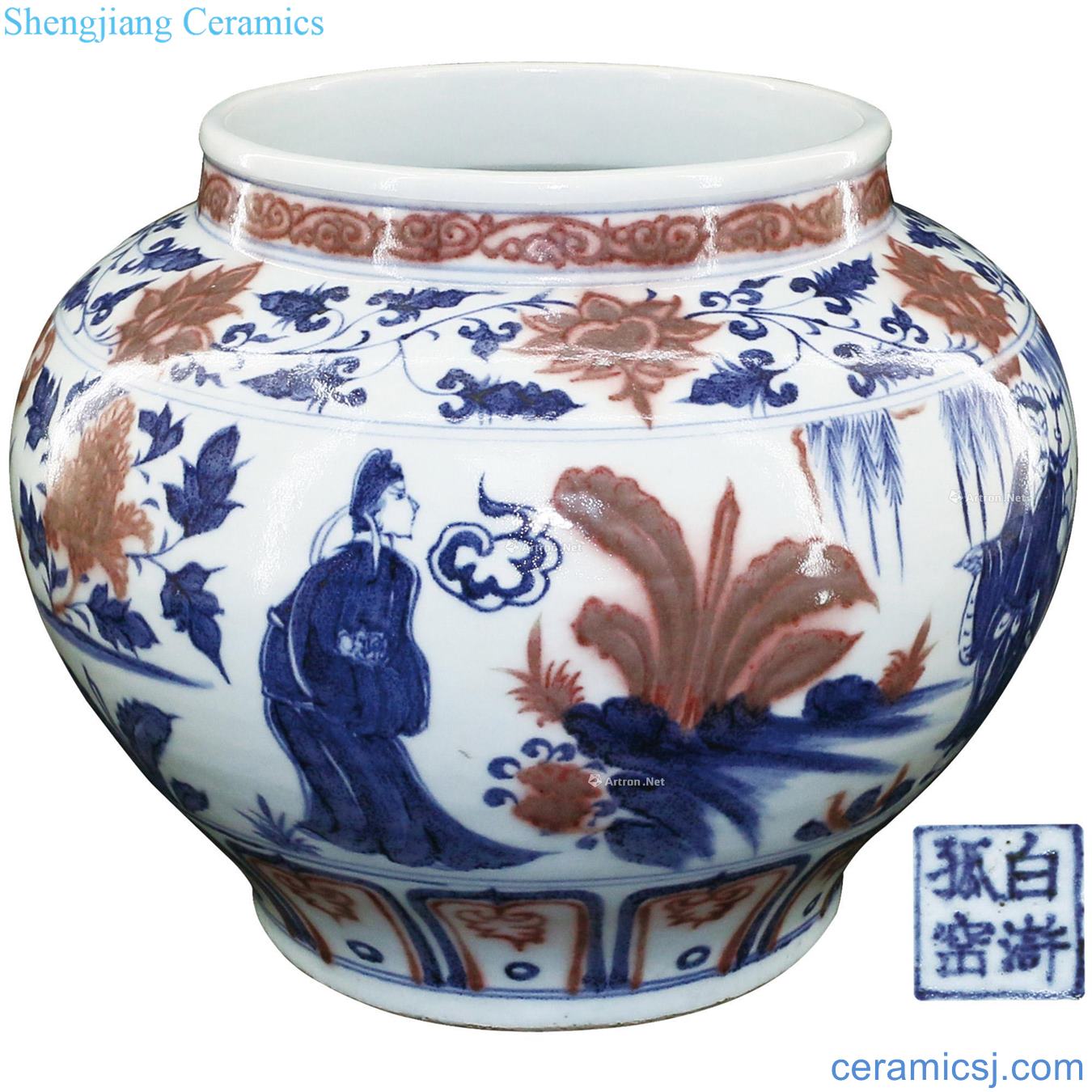 yuan Stories of blue and white youligong grain big pot