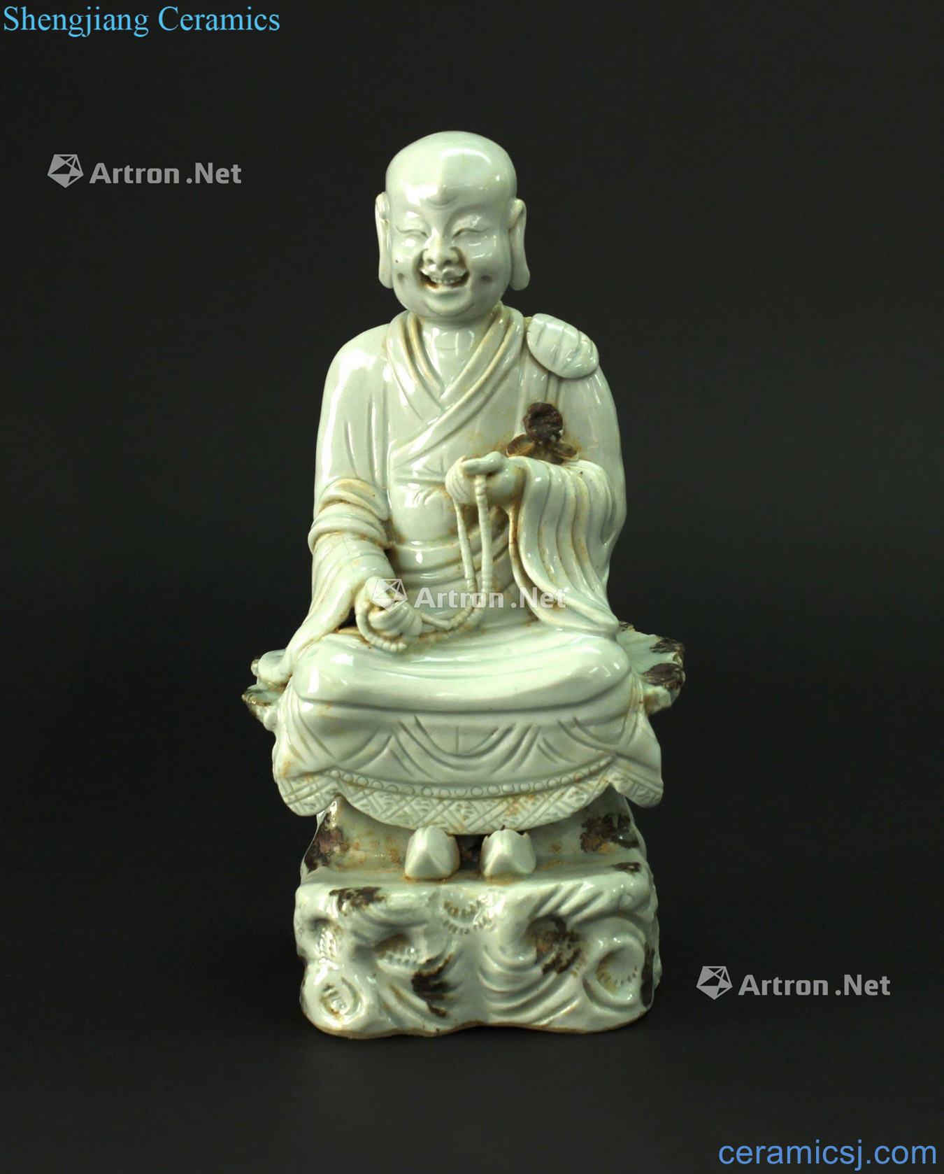 Song and yuan period, Jingdezhen left kiln green white glaze stipple Buddha statues