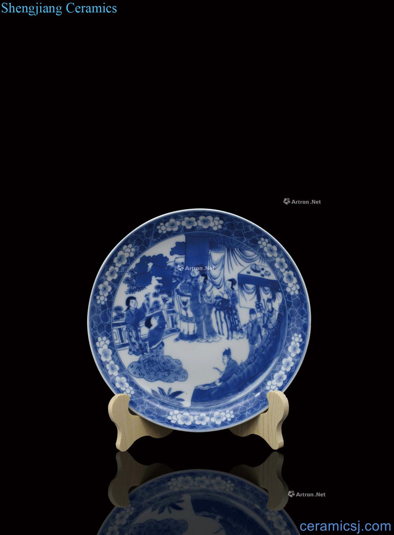 Kangxi stories of blue and white tray