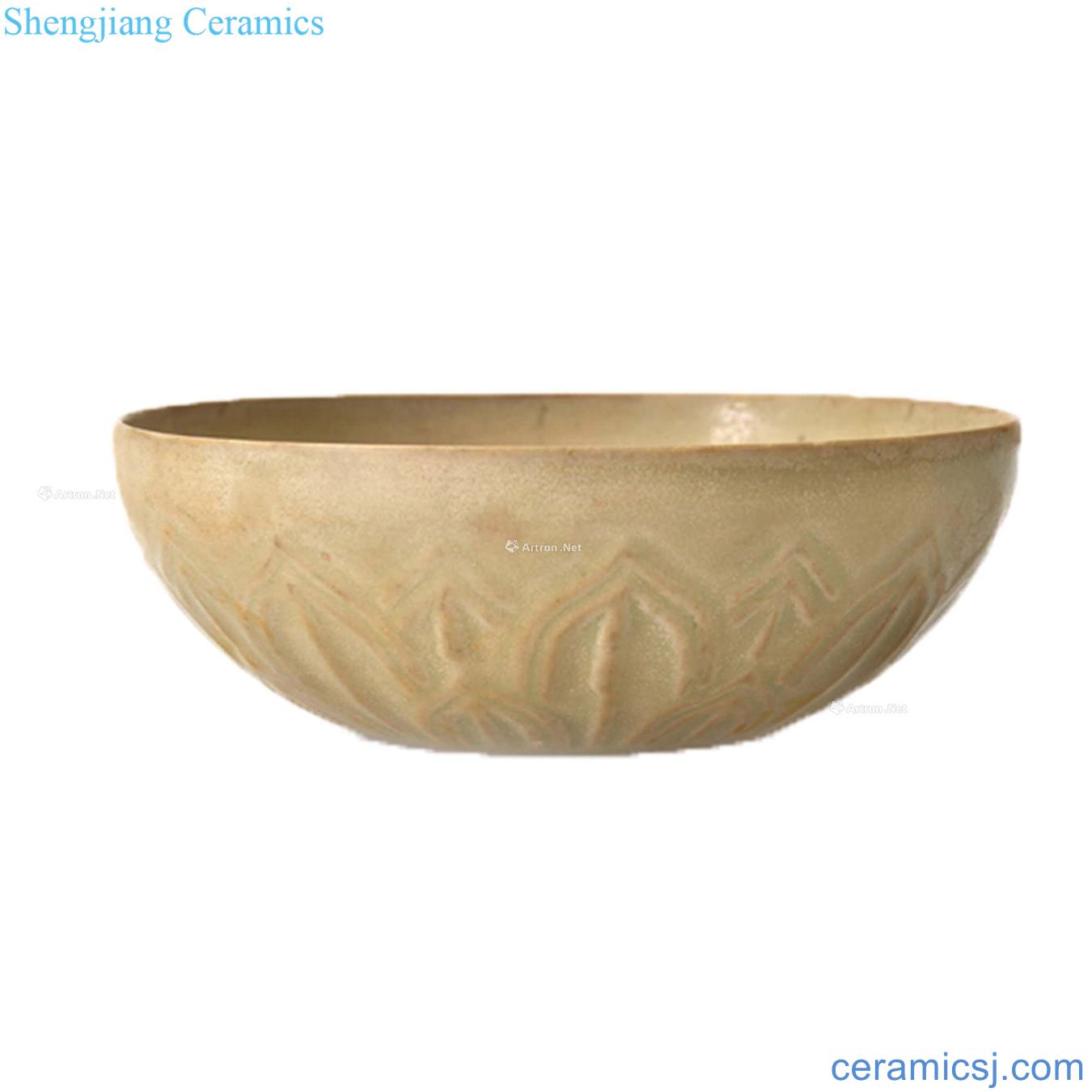 Your kiln lotus petals green-splashed bowls